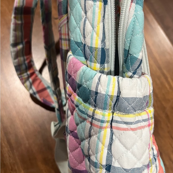 Vera Bradley XL Campus Quilted Backpack “Pastel Plaid” - Picture 6 of 7